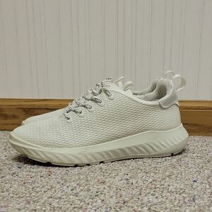 Ecco ATH 1FM Off-White Textured Sneakers, Women's 37 (6-6.5) Athleisure